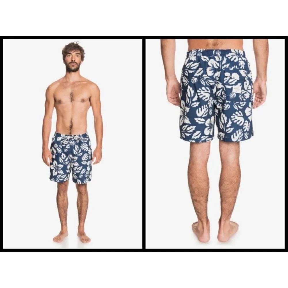 💕QUIKSILVER💕 Waterman Hawaii Print Board Shorts Swim Trunks Floral XL NWT